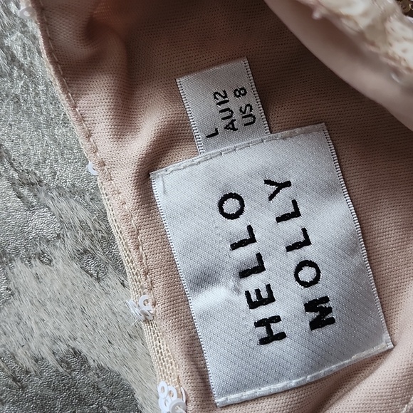 Hello Molly Golden Tunes Mini Dress Gold Sequin Sz8 - Picture 5 of 7